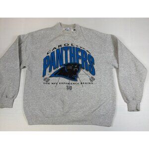 Vintage 90s Carolina Panthers Sweatshirt XL Grey NFL Hanes USA Single Stich